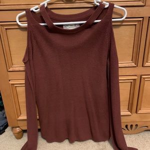 maroon cut out sweater